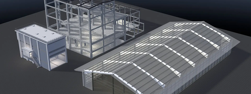 3D structural steel model highlighting structural detailing services in Apple Valley, MN